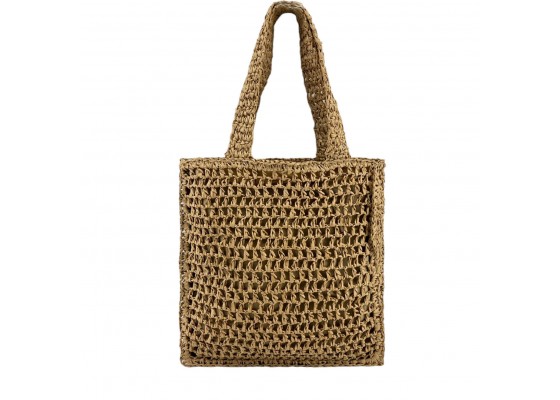 Bolso De Hombro Tote Rafia Paja 